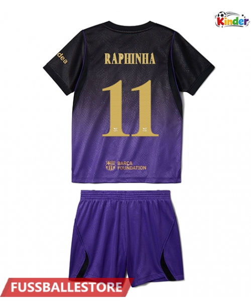 Günstige Barcelona Raphinha Belloli #11 Auswärts Trikotsatzt Kinder 2026-27 Kurzarm (+ Kurze Hosen)